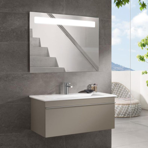 Мебель для ванной Villeroy & Boch Venticello 95 truffle grey, с ручкой хром фото 8