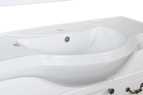 Мебель для ванной ValenHouse Эллина 105 белая, фурнитура бронза фото 16
