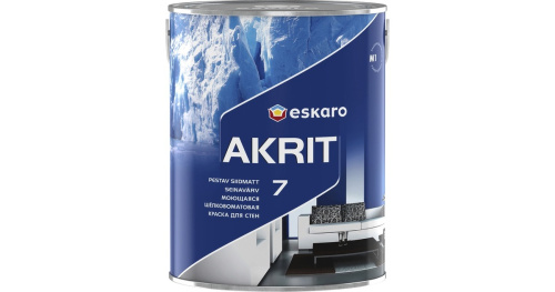 Краска Eskaro Akrit 7 акриловая, моющаяся,  для стен и потолков 2,85 л