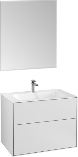 Мебель для ванной Villeroy & Boch Finion 80 glossy white lacquer, с настенным освещением фото 5