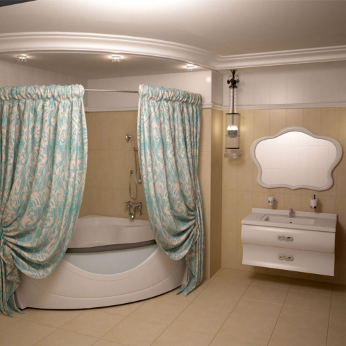 Штора для ванной Aima Design У37613 240x240, двойная, бирюзовая фото 2