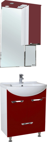 Мебель для ванной Bellezza Альфа 55 красная с нижним ящиком фото 5
