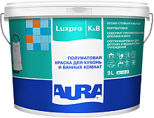 Краска AURA Luxpro Kitchen & Bathroom для кухонь и ванн полуматовая 9 л.