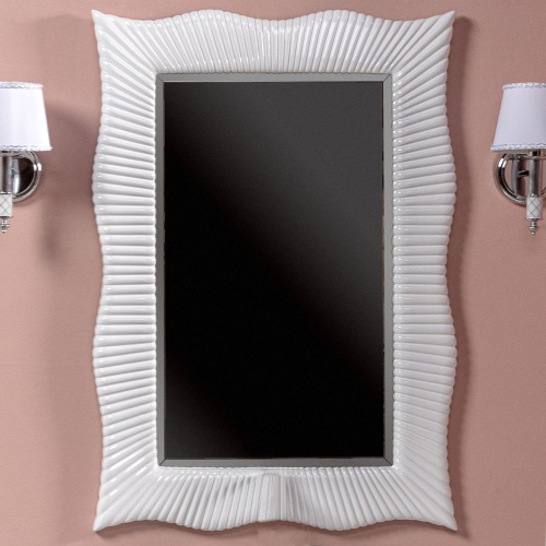Мебель для ванной Armadi Art Monaco 100 столешницей из мрамора белая, хром фото 3