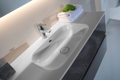 Мебель для ванной Armadi Art Vallessi 100 антрацит глянец, с белой раковиной фото 4