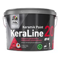 Краска для влажных помещений Düfa Premium KeraLine Keramik Paint 20 полуматовая белая база 1 9 л.