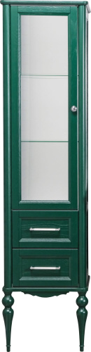 Шкаф-пенал ValenHouse Эстетика L, витрина, зеленый, ручки хром фото 2