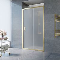 Душевая дверь в нишу Vegas Glass ZP TUR NOVO 120 09 10 120 см, профиль золото, стекло сатин