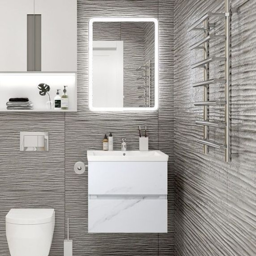 Мебель для ванной Art&Max Techno подвесная, 60, монти мрамор фото 11