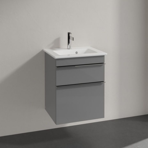 Мебель для ванной Villeroy & Boch Venticello 46 glossy grey, с ручками хром фото 2
