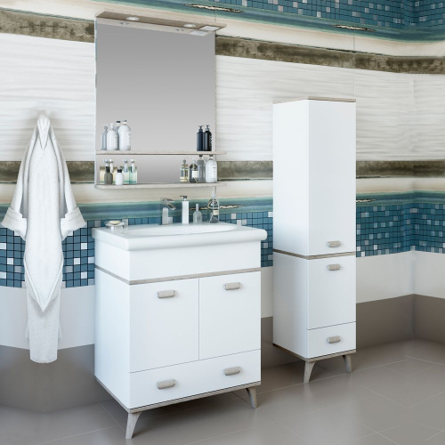 Мебель для ванной Sanflor Бруно 70, белый, орегон фото 7