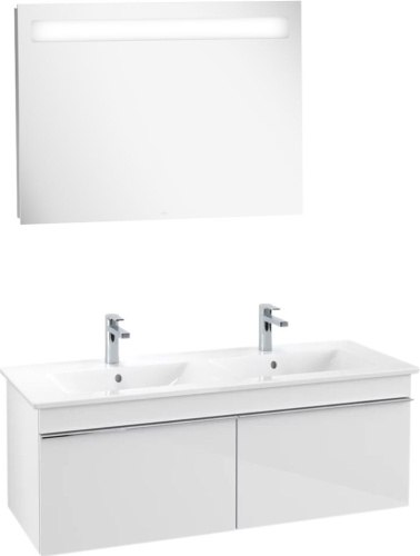 Мебель для ванной Villeroy & Boch Venticello 125 glossy white, с ручками хром фото 8