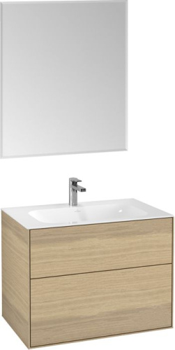 Мебель для ванной Villeroy & Boch Finion 80 oak veneer, с настенным освещением фото 4