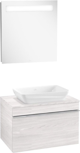 Мебель для ванной Villeroy & Boch Venticello 75 white wood, ручкой хром фото 8