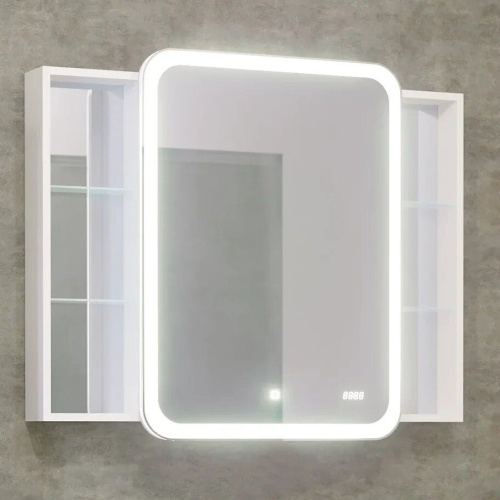 Зеркало-шкаф Jorno Bosko 100, с подсветкой и часами фото 5