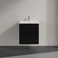 Мебель для ванной Villeroy & Boch Venticello 55 black matt lacquer, с ручками хром