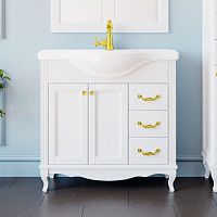 Мебель для ванной ValenHouse Эллина 80 белая, фурнитура золото