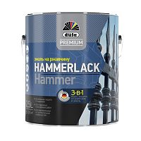 Эмаль на ржавчину Dufa Premium Hammerlack 3-в-1 молотковая алюминиевая 0,75 л.