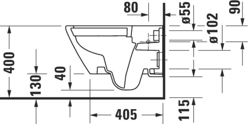 Унитаз подвесной Duravit D-Neo 2577090000, безободковый фото 9