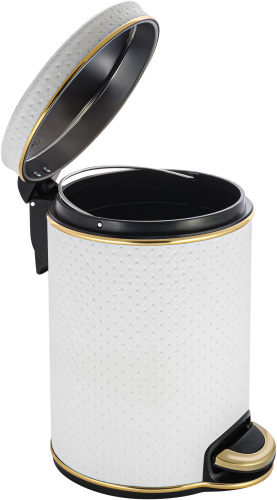Мусорное ведро Geralis V-PWG-B белое, золото, 5 л фото 2 Мусорное ведро Geralis V-PWG-B белое, золото, 5 л фото 2