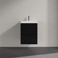 Мебель для ванной Villeroy & Boch Venticello 46 black matt lacquer, с ручками хром