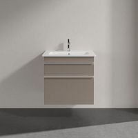 Мебель для ванной Villeroy & Boch Venticello 60 truffle grey, с белыми ручками
