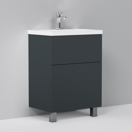 Мебель для ванной AM.PM Gem 60 графит матовый, напольная, с 2 ящиками фото 4