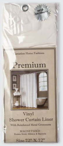 Штора для ванной Carnation Home Fashions Premium 4 Gauge Bone защитная фото 4