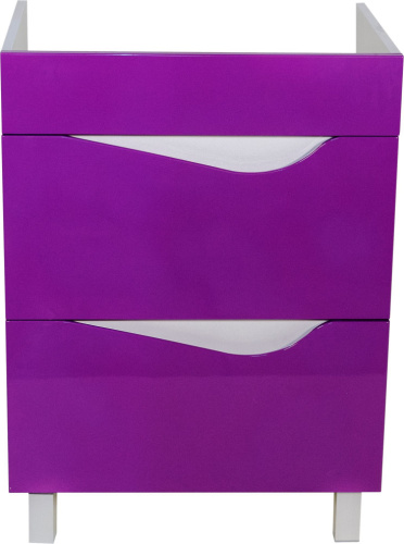 Тумба с раковиной Bellezza Эйфория 60 фиолетовая с раковиной Квадро фото 2
