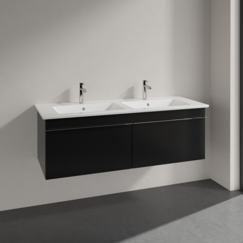 Мебель для ванной Villeroy & Boch Venticello 125 black matt lacquer, с ручками хром фото 2