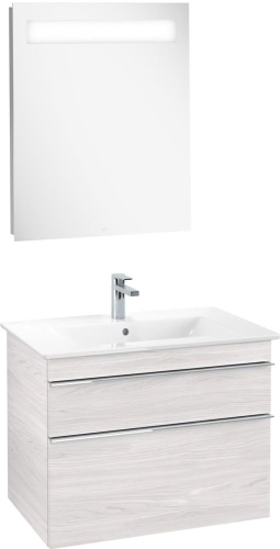Мебель для ванной Villeroy & Boch Venticello 80 white wood, с ручками хром фото 9