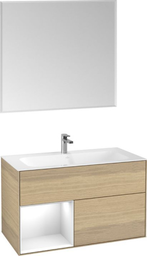 Мебель для ванной Villeroy & Boch Finion G030GFPC 100 с подсветкой и освещением стены фото 4