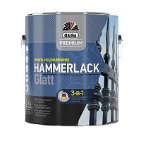 Эмаль на ржавчину Dufa Premium Hammerlack 3-в-1 гладкая RAL 9005 черная 2,5 л.