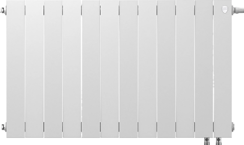Радиатор биметаллический Royal Thermo Piano Forte 500 VDR bianco traffico, 12 секций, белый фото 2