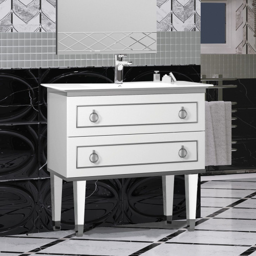 Мебель для ванной Opadiris Порто 100 белая, хром фото 4