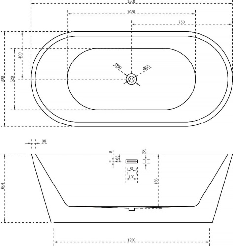 Акриловая ванна Abber AB9203-1.5 150x80 фото 4
