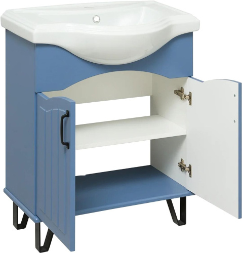 Мебель для ванной Runo Марсель 65, напольная, синяя фото 5