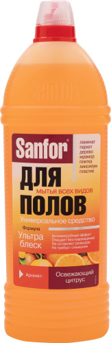 Средство для мытья пола Sanfor Ультра Блеск Освежающий Цитрус 1 л