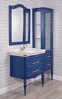 Мебель для ванной ValenHouse Эстетика 80, синяя, подвесная, ручки золото