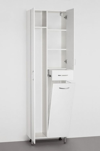 Шкаф-пенал Style Line Эко Стандарт 54 с бельевой корзиной, белый фото 3