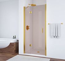 Душевая дверь в нишу Vegas Glass AFP 110 09 05 L вход 63 см, профиль золото, стекло бронза