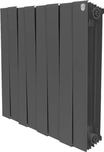 Радиатор биметаллический Royal Thermo Piano Forte 500 noir sable 8 секций, черный