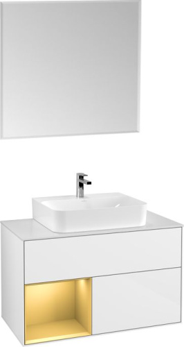 Мебель для ванной Villeroy & Boch Finion G111HFGF 100 с подсветкой и освещением стены фото 4