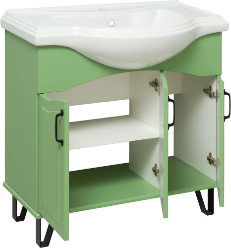 Мебель для ванной Runo Марсель 80, напольная, зеленая фото 5