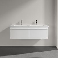 Мебель для ванной Villeroy & Boch Venticello 125 glossy white, с белыми ручками