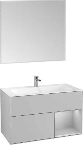 Мебель для ванной Villeroy & Boch Finion G040GJGJ 100 с подсветкой и освещением стены фото 6