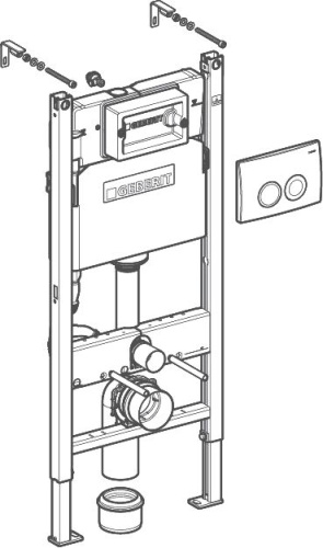 Комплект Унитаз подвесной STWORKI Rotenburg WH52 безободковый + Система инсталляции для унитазов Geberit Duofix Delta 458.124.21.1 3 в 1 с кнопкой смыва фото 12