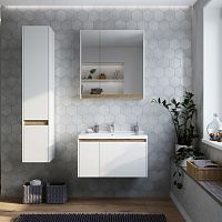 Комплект Унитаз подвесной Gustavsberg Hygienic Flush WWC 5G84HR01 безободковый + Мебель для ванной STWORKI Стокгольм 80