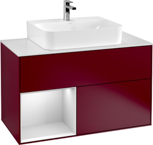 Мебель для ванной Villeroy & Boch Finion G111MTHB 100 с подсветкой и освещением стены фото 3