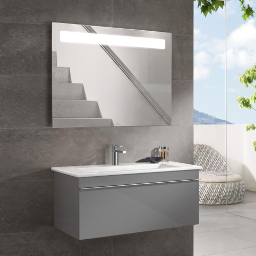 Мебель для ванной Villeroy & Boch Venticello 95 glossy grey, с ручкой хром фото 9